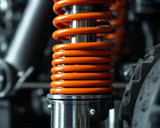 Gemonteerde bypass schokdempers in een custom truck